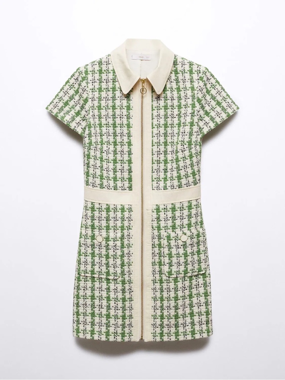 Mango Zipper Tweed Dress